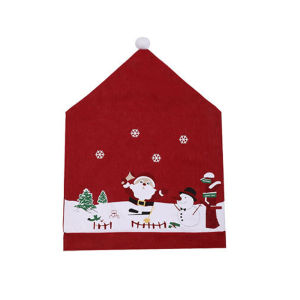 1/4 Pcs Christmas Chair Back Covers Red Santa Hat Non Woven Fabric Dinner Chair Decor Home Xmas Holiday Party Decoration