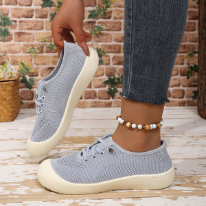 Free Shipping New Breathable Knit Casual Shoes Featuring A Soft Sole And A Slip-On Design For Easy Wear