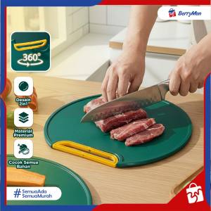 TALENAN BULAT Anti Jamur 2 in 1 Tebal - Cutting Board Premium Plastic