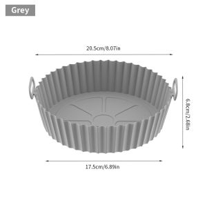 Fypo khay nướng cho lò nướng chiên bằng không khí 17cm đệm Silicone chiên bánh Pizza gà giỏ Mat Airfryer Tay cầm silicon chống nóng tròn replacemen Chảo nướng phụ kiện