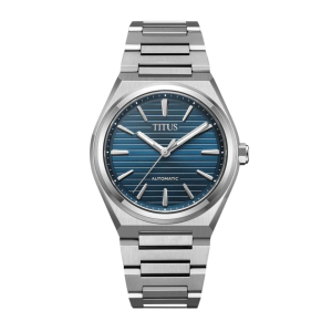 Solvil et Titus Vinyl 3 Hands Mechanical Silver Stainless Steel Men Watch W06-03402-007