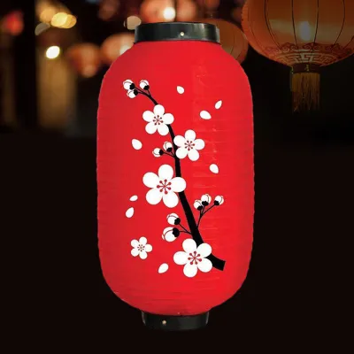 10 Inch Lampion Merah Panjang/Lampion Capsule Jepang/Lampion Jepang Merah/Lampu Lampion Lonjong/Digunakan Untuk Dekorasi Restoran