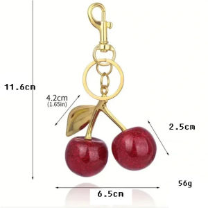 Cherry Backpack Pendant Creative Fashionable Hanging Cherry Red Cherry Keychain Backpack Decoration Pendant