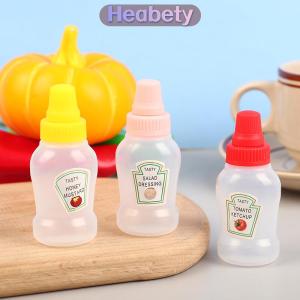Heabety 1 4pcs mini dễ thương cà chua Ketchup chai nhỏ xách tay nước sốt container Salad Dressing container đựng thức ăn đựng thức ăn cho Bento hộp