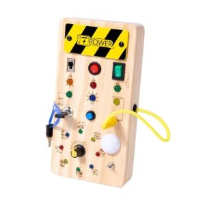Montessori Busy Board Sensory Toys Wooden With LED Light Switch Control Activities Children Toy