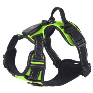 Thời trang dây cột chó dây xích độ dài có thể điều chỉnh ngực thú cưng trở lại chó đèn LED vest với khóa mạnh mẽ cho vật nuôi đi bộ ngoài trời