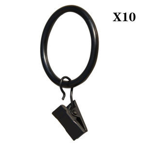 10pcs Ring Pipa Gorden 38mm Cincin Rel Gorden Dengan Klip Pengait Hordeng Jendela