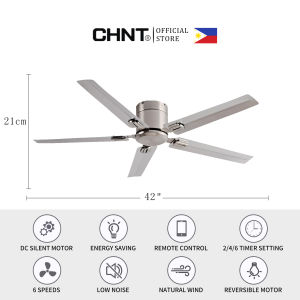 CHNT Nordic Modern Ceiling Fan With Remote Big Size Ceiling Fan Silent 6 Speeds 3 Blades Chandelier For Living Room Kitchen Dining Bedroom