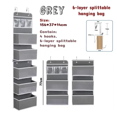 Large Capacity Non-Woven Fabric Door Storage Hanging Bag Over the Door Multifunctional Wardrobe Space Saving Organizer