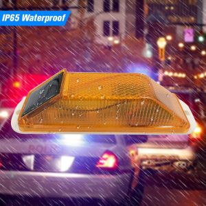 Solar Strobe Warning Light Outline Safety Traffic Night Warning Flashlight Beacon Barricade Construction Obstacle Flashing Light Sensitive LED Warning Lamp High Bright Waterproof IP65 Light Control Flashing Beacon Barricade Construction