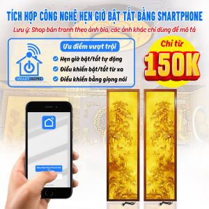 Đèn Hào Quang In Tranh Trúc Chỉ Bộ Đôi Trang Trí Bàn Thờ Gia Tiên Phòng Thờ Treo Tường TC-TD-36