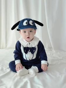 Baby romper made of pure cotton a Long-sleeved romper Childrens clothing for early spring in Korean style for baby boys