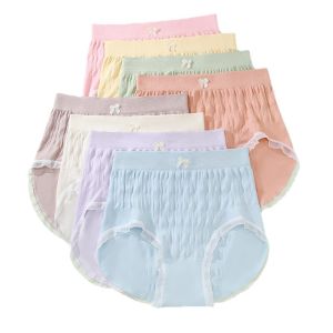 กางเกงชั้นในสไตล์ใหม่สำหรับผู้หญิง กางเกงชั้นในผ้าฝ้ายไลคร่าป้องกันแบคทีเรีย 10A ระบายอากาศได้ดีสำหรับสุภาพสตรีในฤดูร้อน 抗菌舒适女士内裤