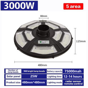 Solar light outdoor lighting 9000W high power solar street light outdoor IP67 waterproof solar light Free installation
