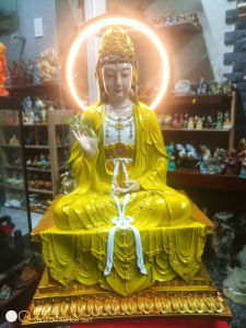 Tượng Phật Quan Thế Âm bồ tát cao cấp. size 40cm .màu vàng nhũ