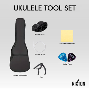 Rixton 21 Inch Ukulele 4 Strings Ukulele for Kids beginner Ukulele set with Bag Strap Nylon String Tuner Pick