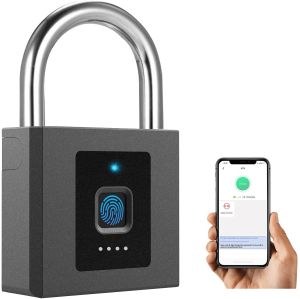 Fingerprint padlock Smart door lock Bluetooth waterproof rust-proof indoor and outdoor Electronic lock Truck lock grill door padlock
