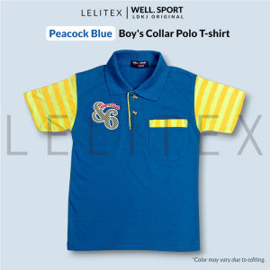 [Lelitex] Boys Collar Polo T-shirt with Pocket Colourful Sleeve and Embroidery