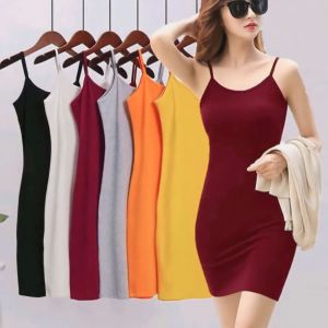 TERBARU 5PCS TANKTOP WANITA DRESS KETAT POLOS BODYCON SEPANDEK SOFT DRESS SLIM KOREAN SQUARE