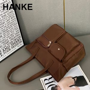 HANKE Office Women Tote bag Double Handle Waterproof Nylon Muti Compartment Large Capacity