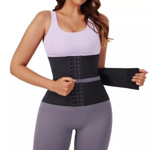 Waist Trainer for Women Seamless Belly Cincher Adjustable Corset Workout Girdle Body Shaper Belt Tummy Wrap with Hooks