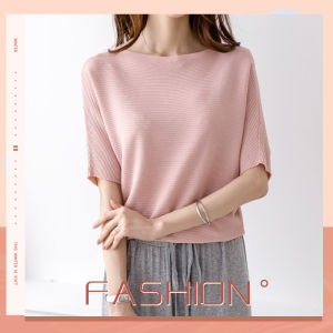 LH.Sunday เสื้อคอกลมแขนสามส่วน เนื้อผ้านิ่มสวมใส่สบาย เรียบง่ายและหลากหลาย สินค้าขายดี ใส่ได้ทุกโอกาส