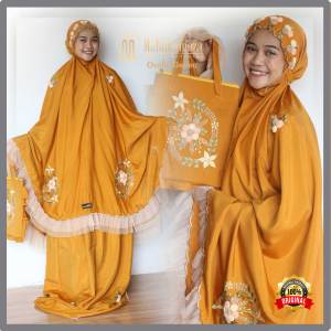 Mukenah Dewasa Bordir Timbul Unik Mukena Sutra Globe Series Tlekung Perlengkapan Sholat