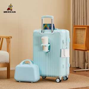 Smile Bird Koper kabin 20 inch pengisian daya usb Koper 22 inci dengan tempat cangki koper 24 inch berkapasitas besar