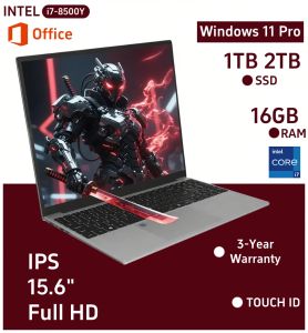 2025 New Laptop 15.6-inch Laptop Windows 11 Intel i7-8500Y 16GB RAM 1TB SSD Finger Unlock Learning Office PC Laptop