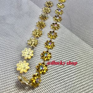 Diamond renteng aplikasi motif bunga Grade A Premium cangkang 3D per 50 cm