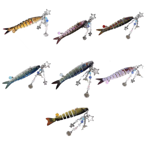 Vibrant Swimming Fish Keychain Decoration Plastic Metal Beads Keyring Pendant Backpack Accessory For Men And Women