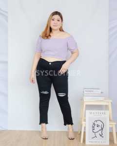 CELANA JEANS WANITA 7/9 DEEPBLACK BRONX -SYS CLOTHIER