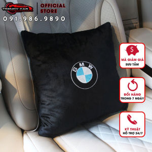 Chăn Gối Ôm Hai Trong Một Dày Dặn Chăn Gối Đệm Tựa Đặt Làm Trên Xe Ô Tô BMW Gấp Gọn Dùng Hai Tác Dụng Chăn Đệm Dựa Thảm Nhung San Hô thêu logo hãng xe
