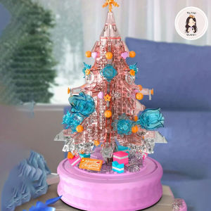 Đồ Chơi Lắp Ghép Kiểu Lego Cây Thông Pha Lê Hồng Bông Tuyết Xanh Có Hộp Nhạc Và Đèn Led Dễ Thương Quà Tặng Giáng Sinh D1003 / D1004