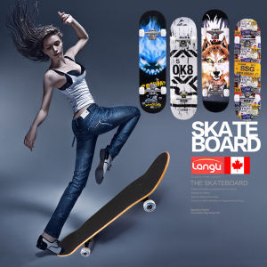 Ván trượt thể thao- Ván trượt người lớn cao cấp đặt chuẩn thi đấu gỗ phong 8 lớp mặt nhám bánh PU hợp kim siêu cứng chịu lực 80kg phong cách thể thao siêu ngầu