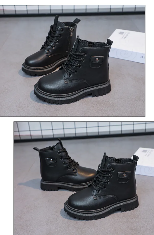 girls high top shoes black leather boots for girls for kids girls