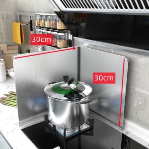 🔥Ready Stock🔥Anti Oil Splatter Guard Grease Screens Oil Baffle Wall Kitchen Gadgets Stainless Steel Folding Splashproof