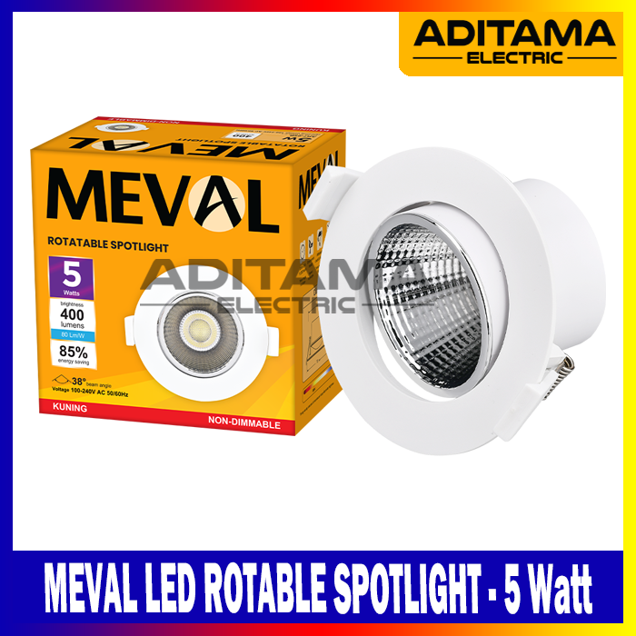 MEVAL LED ROTABLE SPOTLIGHT 5W / MEVAL LAMPU LED SOROT PLAFON SPOTLIGHT ...