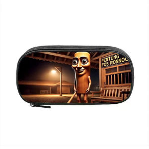 Oldlaiben Large Capacity Tung Tung Sahur Pencil Case Oxford Cloth Stationery Case Pensel Box Kotak Pensil