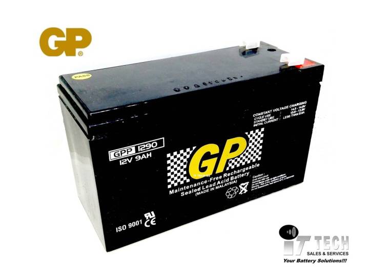 PREMIUM GP Back Up Battery 12V 9AH Rechargeable Seal Lead Acid Battery ...