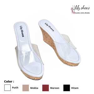 LILY SHOES - Rieka Sandal Wedges Tinggi Wanita Simple Cantik