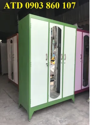 Tủ sắt 3 cánh lớn đựng quần áo dày dặn HCM