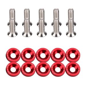 M6 Bumper Fender Washer Kit Aluminum Alloy Decorative Fastener for Car Modification Exterior Styling