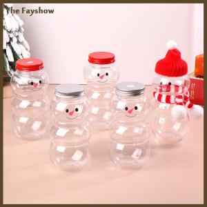 [The Fayshow] 500ML Christmas Snowman Water Bottles Milk Tea Bottles Coffee Juice Portable Drinking Bottle For Milk Tea Shop Home Juice Cup