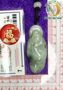 Mặt dây cẩm thạch phong thủy Phật Di Lặc (size lớn) _ Chạm khắc thủ công _ Cẩm thạch tự nhiên Ngọc Duyên