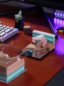 Cherry Blossom Tree House 3D 3D Sticky Note Paper Sculpture   Gift decoration   Tearable   Sticky notes   Birthday Gift