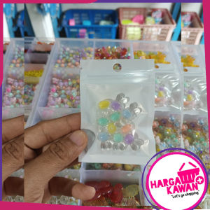 Manik Manik Mote Bentuk Kepala Kelinci Warna Pastel kuran 11 mm