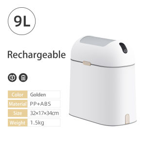 Tầm Nhìn 9L Nhà Vệ Sinh cảm biến chuyển động Thùng rác Không Thấm Nước Thùng rác gấp cho xe hơi Với Bướm Nắp Phòng Tắm Thùng rác túi đựng rác Touchless Thông Minh ubbish bin Cho phòng ngủ nhà bếp Và sử dụng tại văn phòng