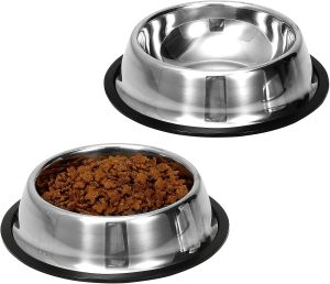 Pet dog Stainless Steel Bowl Non-Slip in Multiple Sizes Food Bowl Water Bowl