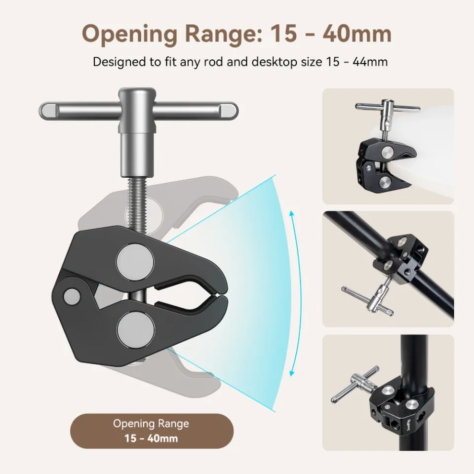 SMALLRIG Super Clamp + Magic Arm 11″ – Met Cold Shoe, Voor Camera’s, Lampen En Monitoren